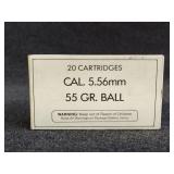 20 Cartridges Cal 5.56 55 Gr, Ball