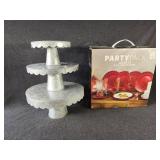 Cake Stands and Red Chargers