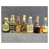 Mini alcohol bottles with contents
