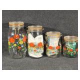 Floral Locking Lid Jars