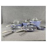 Blue Diamond Pots and Pans with Lids