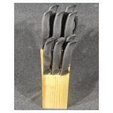 Stainless Steel Knives with Block