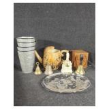 Ceramic Mushroom Kettle, Metal Bucket Decor,