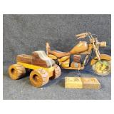 Wooden Truck, Wooden Motorcycle