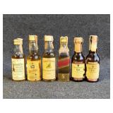 Mini alcohol bottles with contents