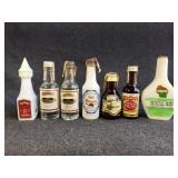 Mini alcohol bottles with contents