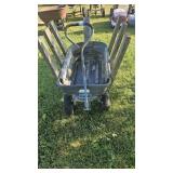 Plastic wagon with wooden sides