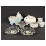 Ceramic Baby Carriage Pot, Ceramic Bunny Pot,