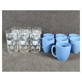 Correlle Blue Mugs, Corelle Blue Floral Drinking
