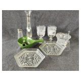Viking Glass Anniversary Vase, Wine Glasses, Cut