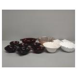 Anchor Hocking Royal Ruby Red Bowls, Rose Pink