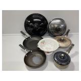 Colander with Strawberries, pots and pans