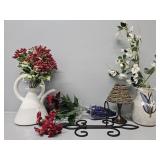 Stoneware Pitchers(2), Glass Cone Sconce, Metal