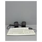 Logitech keyboard, Altec Speakers for a computer