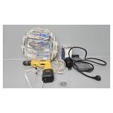 Outlet covers, wire, power strip, Dewalt drill
