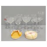 Wine Glasses with Coasters