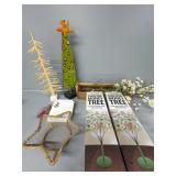 Tabletop Money Trees(2), Christmas Tree w/ birds