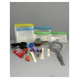 Measuring cups, tablespoons, reusable Ziploc