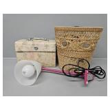 Wicker Basket, Clamp Desk Lamp, File Organizer