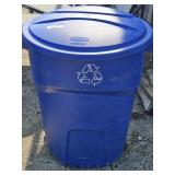 Plastic Bin with Wood Pieces