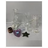 Crystal Glass Vases, Purple Heart Tealight holder