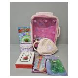 Kids Toys:Pink Suitcase, Bubbles, Pink Bag,