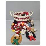 Red and White Basket(broken handle), Holiday