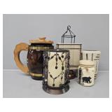 Pottery Barn Lantern, Stoneware Vase, Decorative