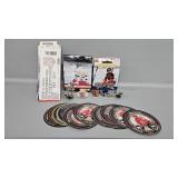 Griffins tickets, Legos, pins, Redwings Puck Attax