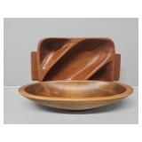 Wooden Divided Bowl, Long Wooden Bowl
