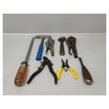 Vise Grips, Screwdriver, Small Hammer