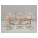 Watermelon Glasses w/ Uranium Base