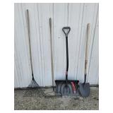 Snow Shovel, Spade Shovel, Metal Rake(2)