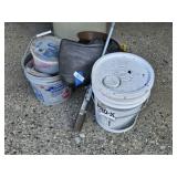 Killz(1/4 full),Buckets, Funnel, Mower Guide