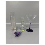 Society of the Crown purple stem martini glass