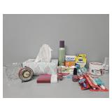 Toothbrushes, Maybelline Lipstick, Alarm Clock,