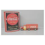 Coca-Cola Trash can, truck, blanket