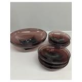 Amethyst glass bowls