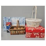 Snowman Christmas, Baskets, 50 Clear Mini Lights