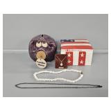 Pottery Piggy Bank, Pottery Trinket Box, C