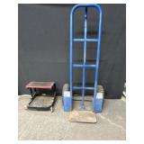 Blue Dolly with Small Rolling Seat