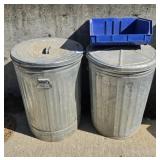 2 Metal Trash Bins