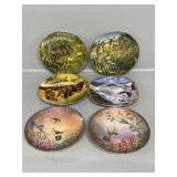 Bradford Exchange gold trim plates & Natures