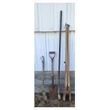 Post Hole Digger, Shovel, Hatchet