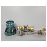 Blue Glass Insulators, Glass Door Knobs