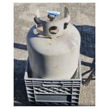 Propane Tank with Plastic Crate