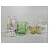 Uranium Pitcher, Yellow Glass Creamer Dish, G