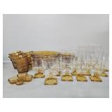 Tiara Amber Colored Glass Set
