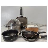 Copper Chef 6-1 Cooker, T-Fal skillets, Saucepan