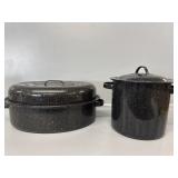 Black and White Speckled Roaster, Soup pot